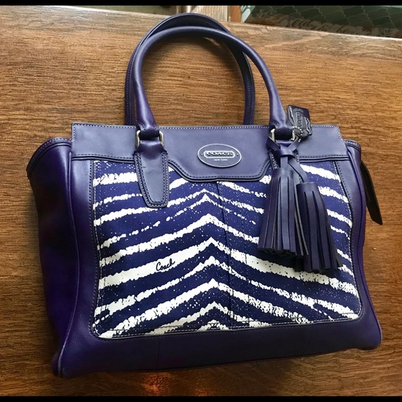 Coach Bags Coach Purple Zebra Print Tote Purse Poshmark